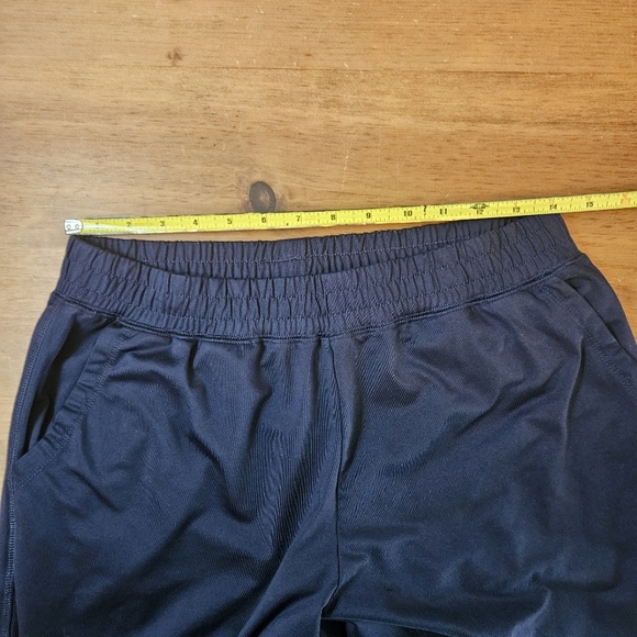 Aerie Pull On Side Snap Culotte Wide Leg Cropped Pants Pockets Navy Size Medium - Picture 13 of 14